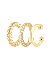 Elli Earcuff 3er Set Kugel Geo Minimal 925 Silber Ohrringe 1 ct Damen