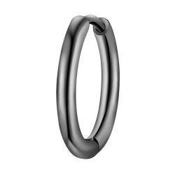 True Rebels Creolen aus Edelstahl in Gunmetal Ohrringe 1 ct Herren