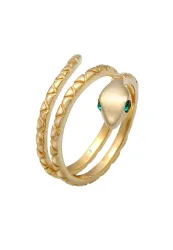 Elli Wickelring Schlange mit Kristallen von Swarovski® 925 Silber vergoldet Ringe 1 ct Damen