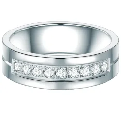 Trilani Ring Edelstahl Zirkonia in Silber Ringe 1 ct Damen