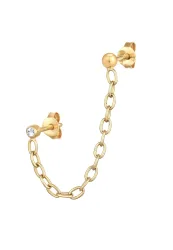 Elli Kette Piercing 925 Silber, mit Kristallen von Swarovski® Ohrringe 1 ct Damen