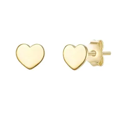 Glanzstücke München Ohrstecker Herz Sterling Silber in Gelbgold Ohrringe 1 ct Damen