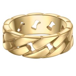 True Rebels Ring aus Edelstahl in gelbgold Herrenschmuck 1 ct Herren