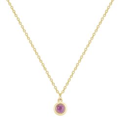 Glanzstücke München Halskette aus Sterling Silber in gelbgold mit Amethyst Ketten 1 ct Damen