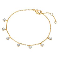 Lulu & Jane Armband aus Metall in Gelbgold mit verziert mit Kristallen von Swarovski® Armbänder & Armreife 1 ct Damen