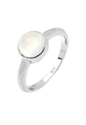 Elli Trend Bandring Mondstein Edelstein 925 Silber Ringe 1 ct Damen