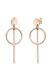Elli - Ohrringe Hänger Kreis Stab, One Size, Goldrosa