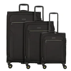 d & n Travel Line 9704 4 Rollen Kofferset 3-teilig mit Dehnfalte Reisetaschen 1 ct Schwarz Herren