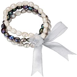Valero Pearls Perlen-Armband Süßwasser-Zuchtperle in Weiß Armbänder & Armreife 1 ct Damen