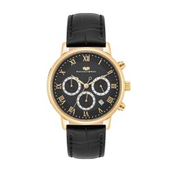 Rhodenwald & Söhne Armband-Uhr Moonlight aus Echtleder in gelbgold Uhren 1 ct Herren