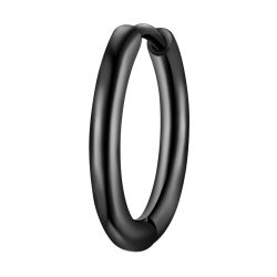 True Rebels Creolen aus Edelstahl in Schwarz Ohrringe 1 ct Herren