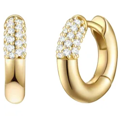 Glanzstücke München Creolen Sterling Silber Zirkonia in Gelbgold Ohrringe 1 ct Damen