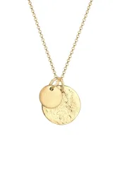Elli Plättchen Münzen Geo-Organic Look 925 Silber Ketten 1 ct Damen