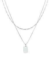Kuzzoi - Halskette  Layer Figaro Venezianer Platte 925 Silber, 50 CM