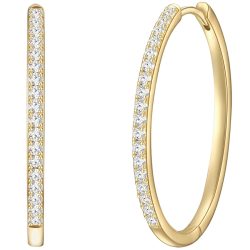 Glanzstücke München Creolen aus Sterling Silber in gelbgold mit Zirkonia Ohrringe 1 ct Damen