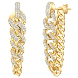 Glanzstücke München Ohrhänger aus Sterling Silber in Gelbgold mit Zirkonia Ohrringe 1 ct Damen