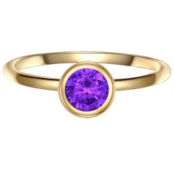 Glanzstücke München Ring Sterling Silber Amethyst in Gelbgold Ringe 1 ct Damen