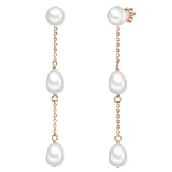 Valero Pearls, Valero Pearls Perlen-Ohrhänger aus Sterling Silber in silber mit Süßwasser-Zuchtperle Ohrringe 1 ct Damen