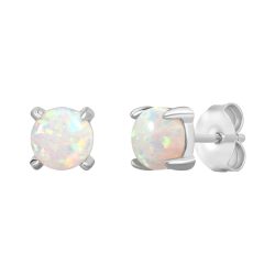 Rafaela Donata Ohrstecker aus Sterling Silber in Silber mit Opal (synth.) Ohrringe 1 ct Damen