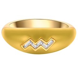 Glanzstücke München Ring Sternzeichen Wassermann aus Sterling Silber in Gelbgold mit Zirkonia Ringe 1 ct Damen