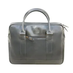 Buckle & Seam Everett Aktentasche Leder 38 cm Laptopfach Laptoptaschen 1 ct Grau Herren