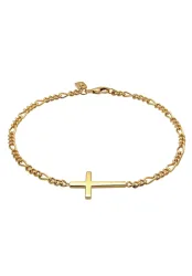 KUZZOI Kreuz Figarokette 925 Sterling Silber Herrenschmuck 1 ct Herren