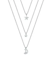 Elli Layer Mond Stern 925 Silber, mit Kristallen von Swarovski® Ketten 1 ct Damen