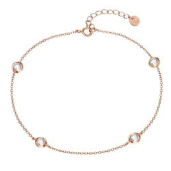 Glanzstücke München Fußkette aus Sterling Silber in silber mit Zirkonia Fußschmuck 1 ct Damen