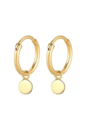 Elli - Ohrringe Creolen Plättchen, One Size, Gold