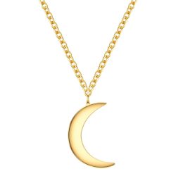 Glanzstücke München Halskette Mond aus Sterling Silber in Gelbgold Ketten 1 ct Damen
