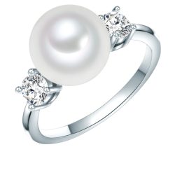 Lulu & Jane - Perlen-Ring, 56, Silber