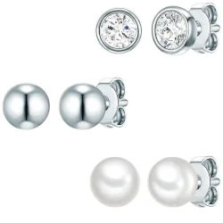 Rafaela Donata Schmuckset Sterling Silber verziert mit Kristallen von Swarovski® Süßwasser-Zuchtperle in Silber Ohrringe 1 ct Damen