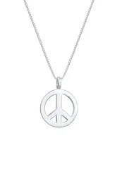 KUZZOI Herren Peace Frieden Massiv 925 Silber vergoldet Ketten 1 ct
