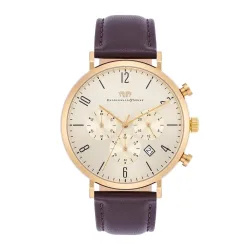 Rhodenwald & Söhne Armband-Uhr Arakon aus Echtleder in gelbgold Uhren 1 ct Herren
