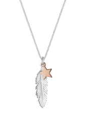 Elli Feder Stern Bi-Color 925 Sterling Silber Ketten 1 ct Damen