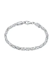 Kuzzoi - Armband Basic Männer Königskette Robust Massiv, 19cm, Silber