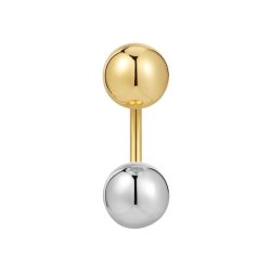 Glanzstücke München Ohrstecker aus Sterling Silber in Silber/Gelbgold mit Ohrringe 1 ct Damen