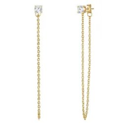 Glanzstücke München Ohrhänger Sterling Silber Zirkonia in Gelbgold Ohrringe 1 ct Damen