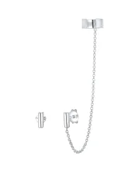 Elli Earcuff Klemme Asymmetrisch Minimal Geo 925 Silber Ohrringe 1 ct Damen