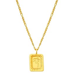 Glanzstücke München Halskette Palme aus Sterling Silber in gelbgold Ketten 1 ct Damen