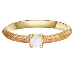 Glanzstücke München Ring Sterling Silber Mondstein in Gelbgold Ringe 1 ct Damen