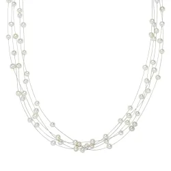 Valero Pearls Perlen-Kette aus Sterling Silber in silber mit Süßwasser-Zuchtperle Ketten 1 ct Damen