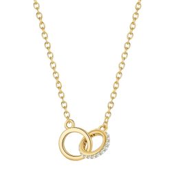 Glanzstücke München Halskette aus Sterling Silber in gelbgold mit Zirkonia Ketten 1 ct Damen