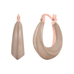 Yokoamii Creolen aus Messing in Roségold Ohrringe 1 ct Damen