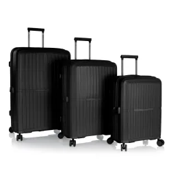 Heys AirLite 4 Rollen Kofferset 3-teilig mit Dehnfalte Reisetaschen 1 ct Schwarz Herren