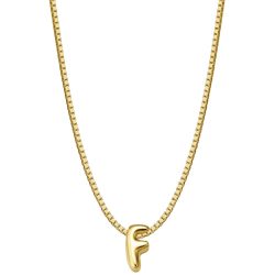 Glanzstücke München Halskette Buchstabe F aus Sterling Silber in gelbgold Ketten 1 ct Damen