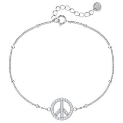 Glanzstücke München Armband Peace aus Sterling Silber in Silber mit Zirkonia Armbänder & Armreife 1 ct Damen