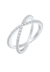 Elli Kreuz Wickelring Criss Cross Kugel 925 Silber Ringe 1 ct Damen