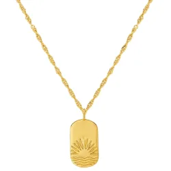 Glanzstücke München Halskette Sonnenuntergang aus Sterling Silber in gelbgold Ketten 1 ct Damen