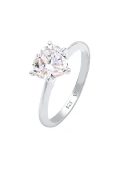 Elli Herz Zirkonia Verlobungsring Solitär 925 Silber Ringe 1 ct Damen